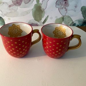 Large 16 oz (2) Pioneer Woman Holiday Coffee Mugs.  Rare